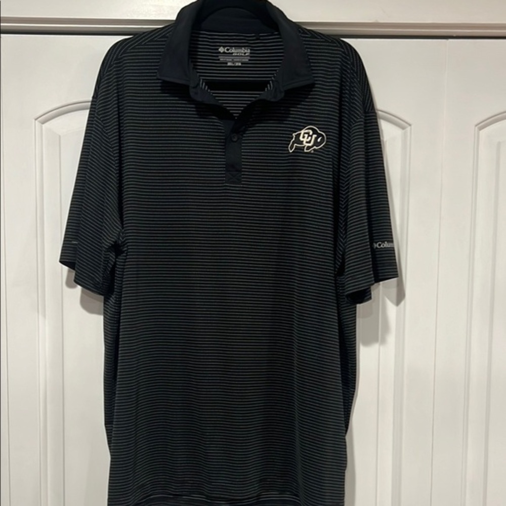 CU Boulder‎ columbia Black Polo Shirt with Logo 2xl